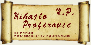 Mihajlo Profirović vizit kartica